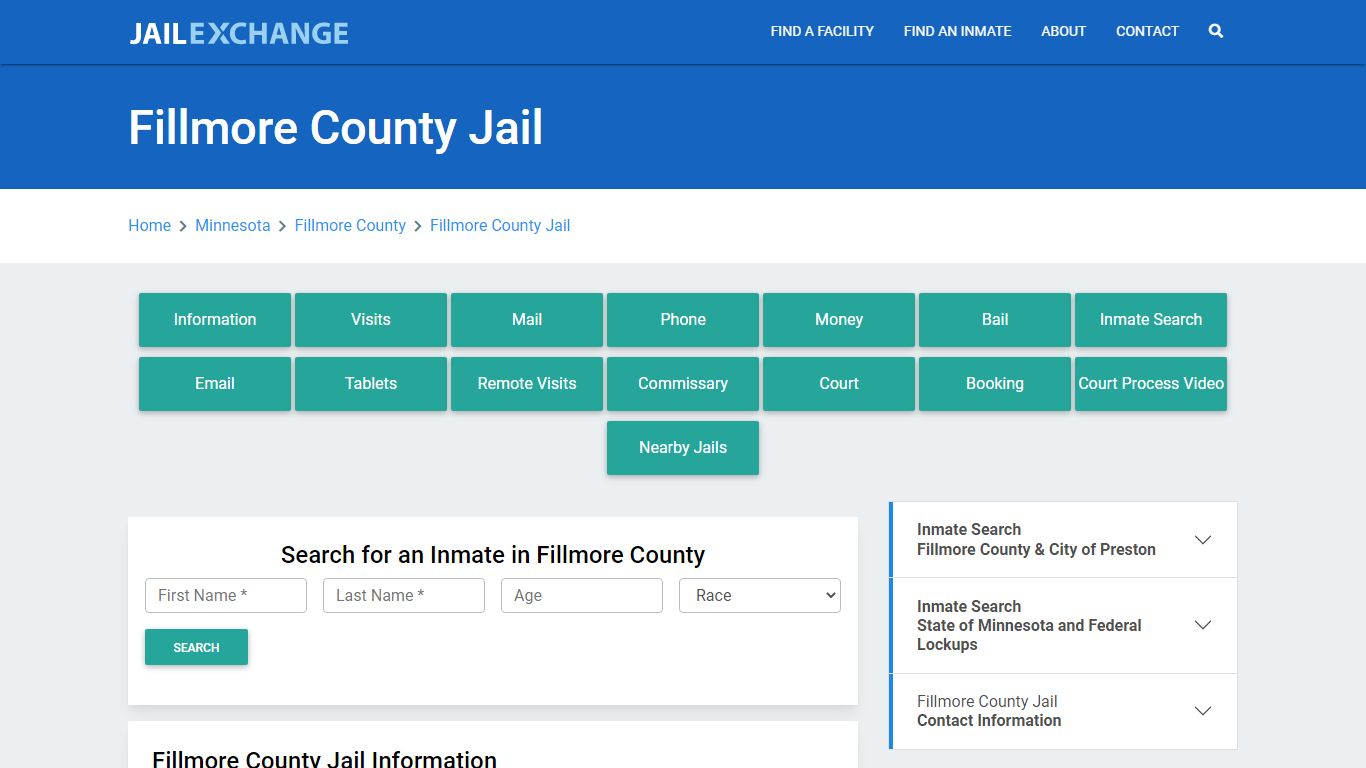 Fillmore County Jail Roster Lookup, MN, Inmate Search